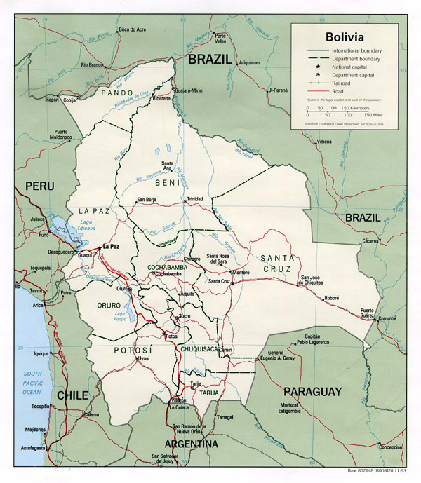 Large detailed political map of Bolivia with cities. Bolivia large detailed political map with cities. Large detailed political map of Bolivia with cities.