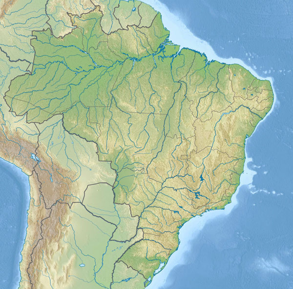 RLarge relief map of Brazil. Brazil large relief map.