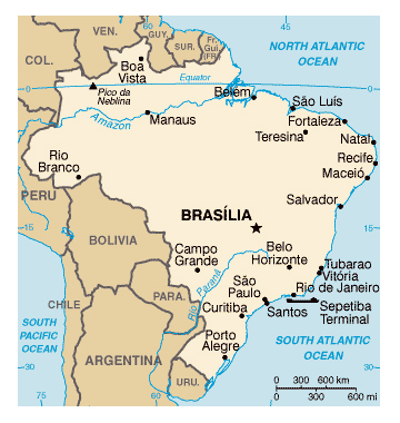Map of Brazil. Brazil map.