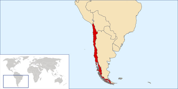 Chile location map. Location map of Chile.