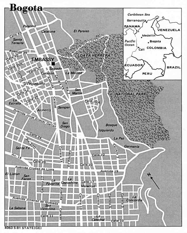 Map of Bogota city - 1981. Bogota city map - 1981.