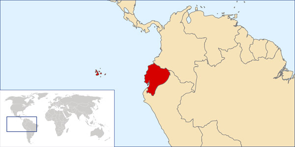 Ecuador location map. Map of Ecuador location.