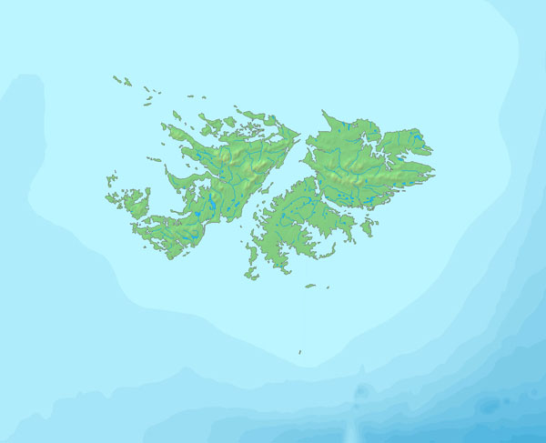 Falkland Islands large relief map. Large relief map of Falkland Islands.