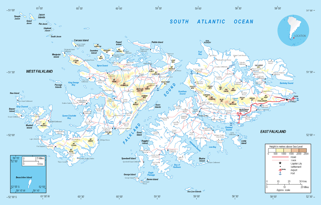 Show Me A Map Of The Falkland Islands Full Political Map Of Falkland Islands. Falkland Islands Full Political Map  | Vidiani.com | Maps Of All Countries In One Place