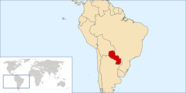 Paraguay location map. Location map of Paraguay.