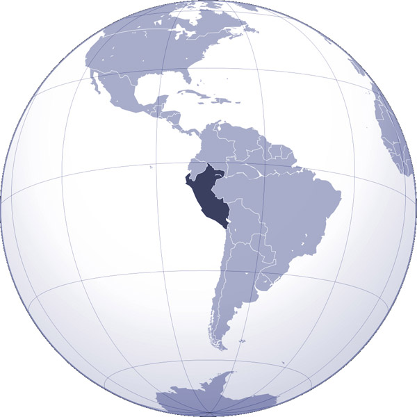Large detailed location map of Peru. Peru large detailed location map.