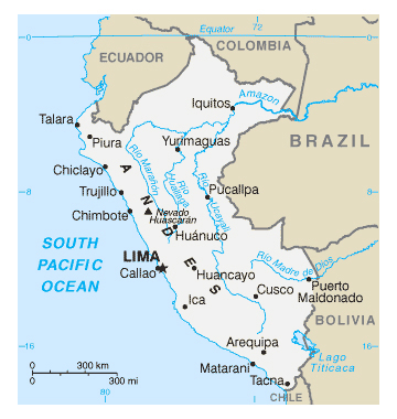 Map of Peru. Peru map.