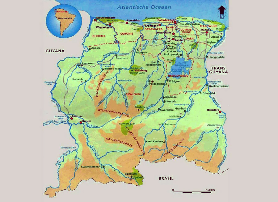 map suriname