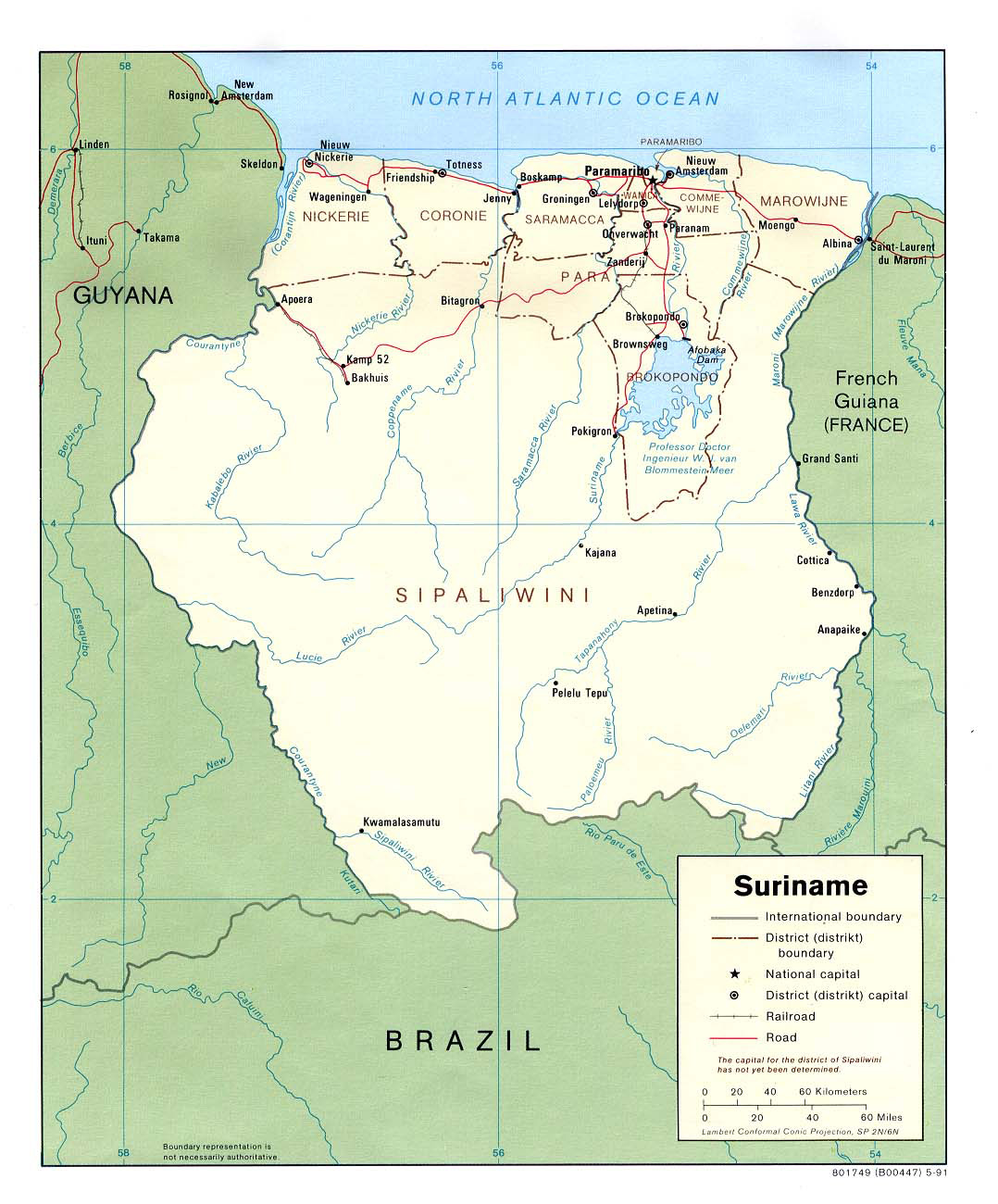 Maps of Suriname. Detailed road and other maps of Suriname