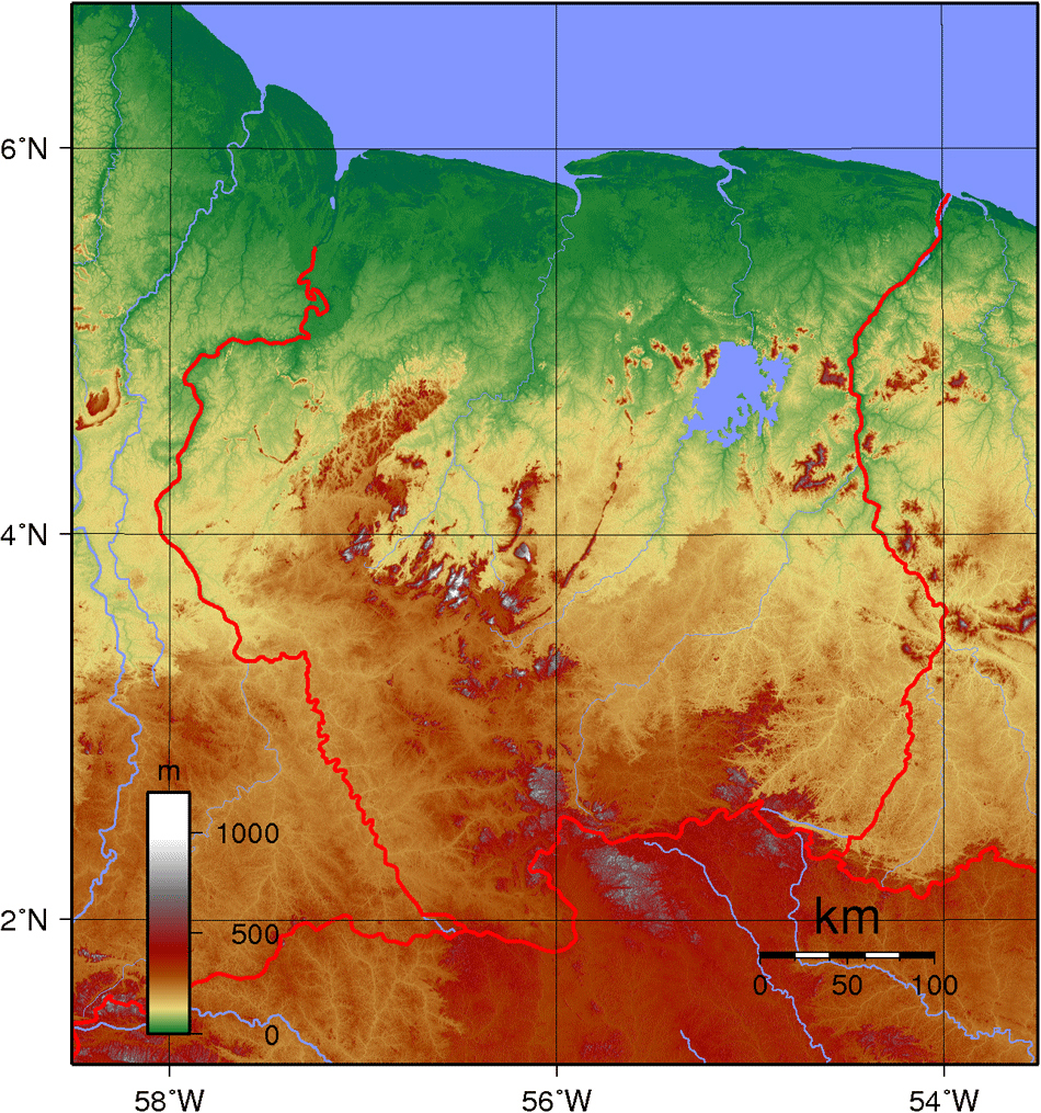 map suriname