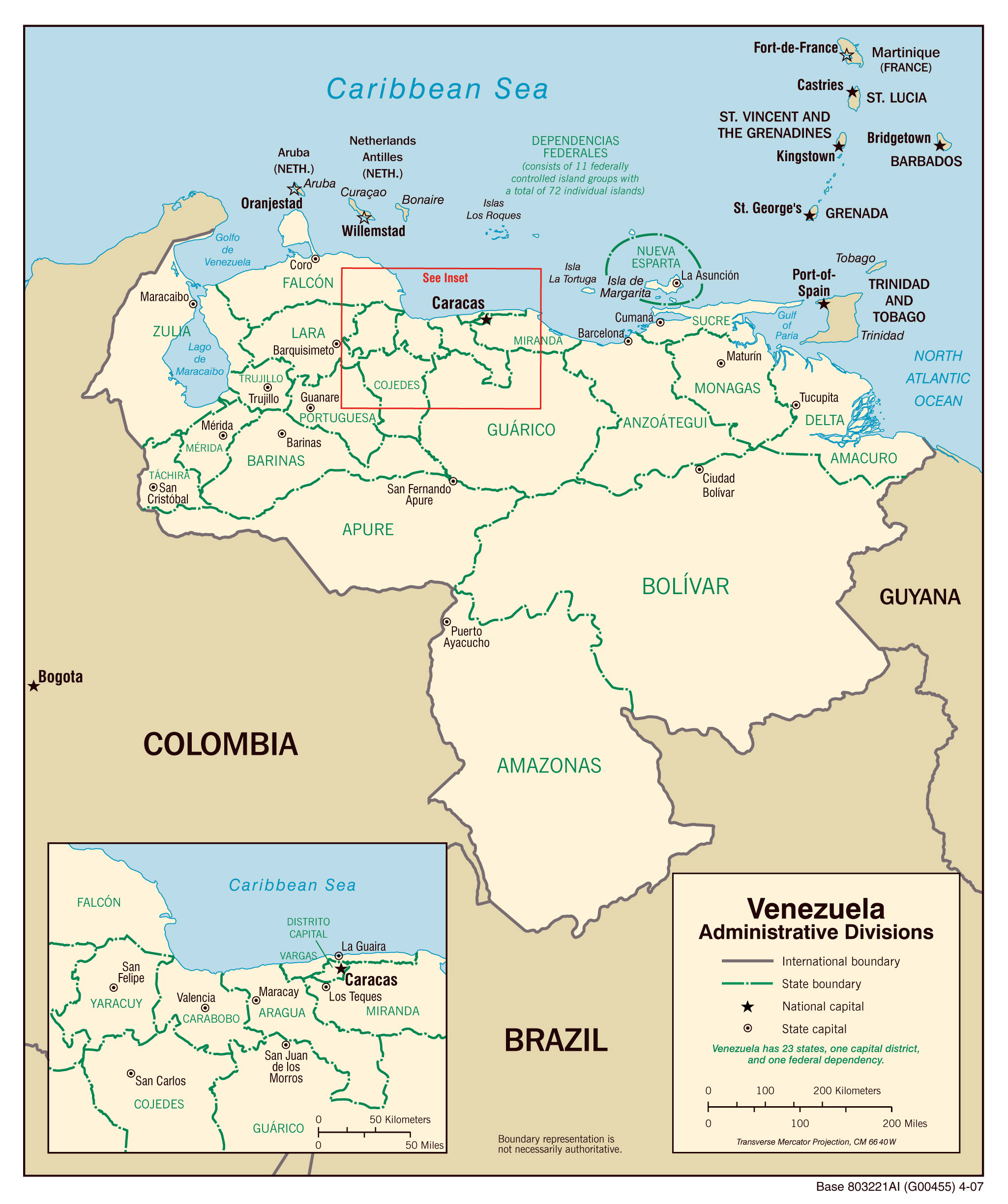 Detailed Political And Administrative Map Of Venezuela Venezuela