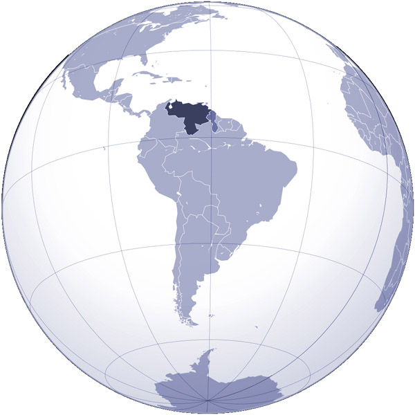 Large detailed location map of Venezuela. Venezuela large detailed location map.