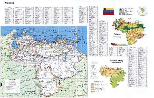 Large detailed political and administrative map of Venezuela with all cities.