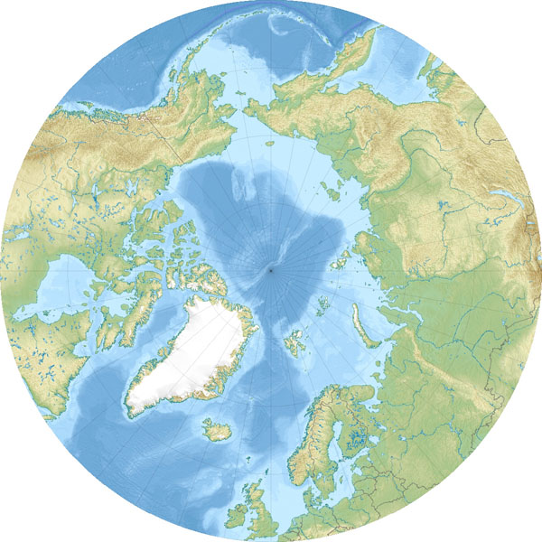 Detailed Arctic Ocean map. Arctic Ocean detailed map.