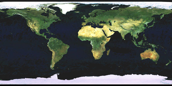 Large detailed satellite map of the World.