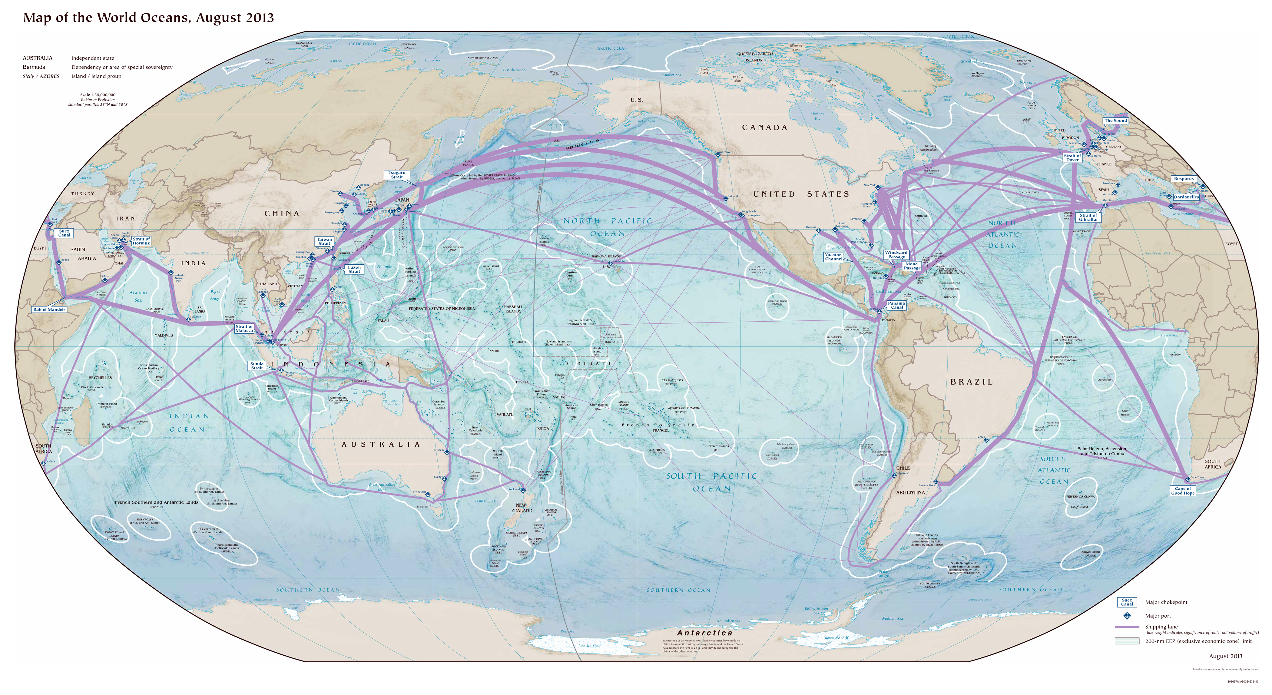 Ocean Map In The World - Wayne Baisey
