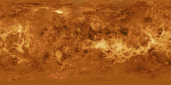 Large detailed satellite map of Venus.